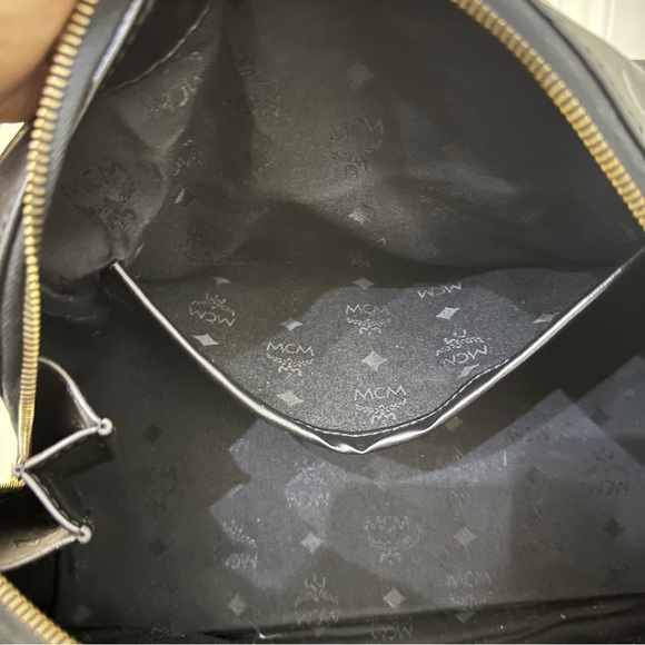 MCM Black Boston Monogram Nylon Handbag - Picture 11 of 16